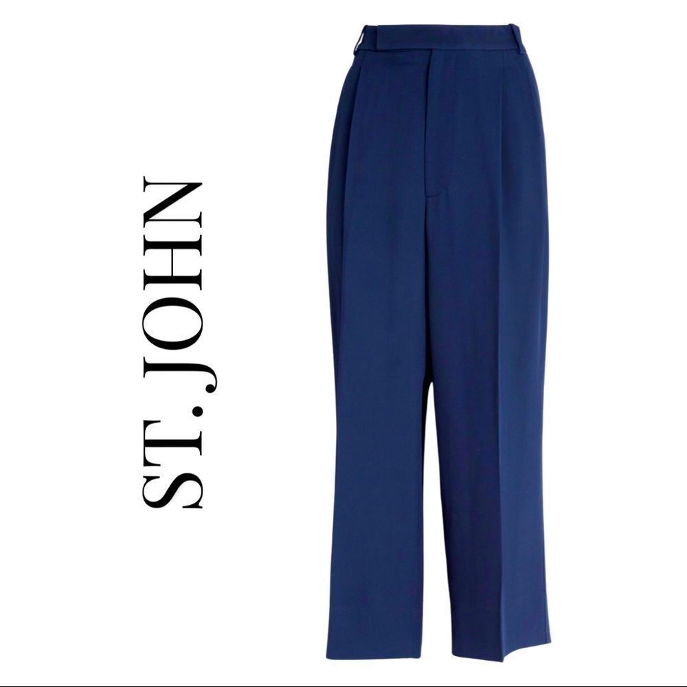 St. JOHN | Ankle Crop Luxury Wool Blend Pant